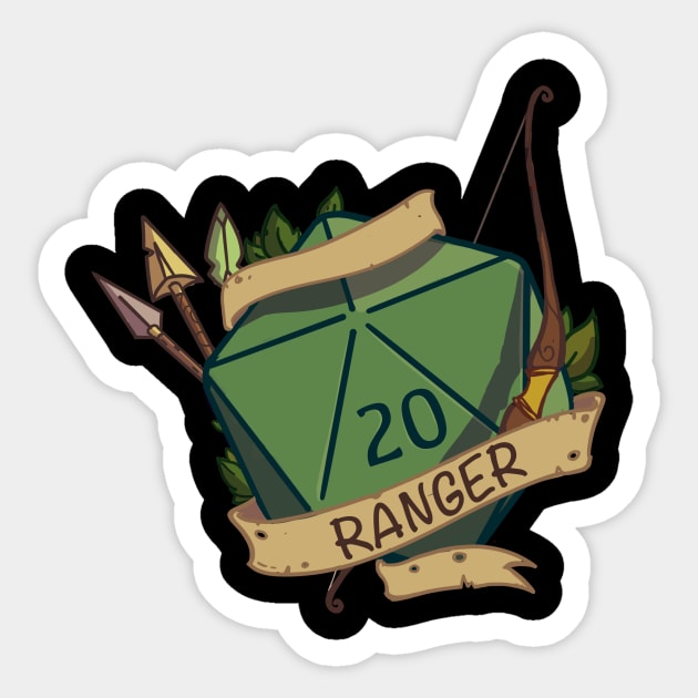 Dnd Ranger D20 dice Sticker by SpicyCookiie